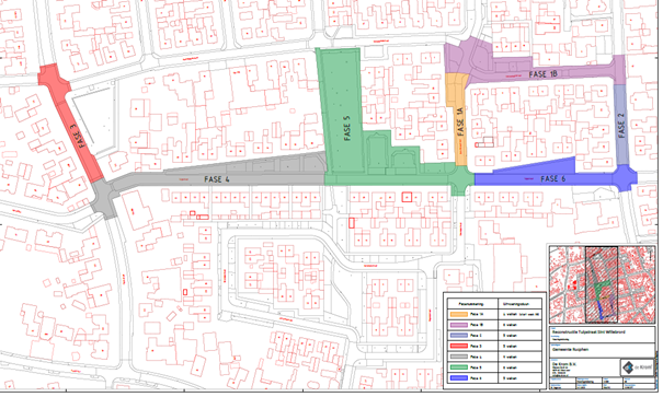 Reconstructie in fases van de Tulpstraat. Fases staan hier boven tekstueel al uitgeschreven